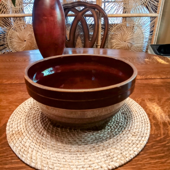 Vintage Glazed Stoneware Mixing Bowl-USA 9 - Picture 2 of 7